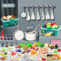 35Pcs Kids Kitchen Toy Accessories - White / 150Pcs - image 2