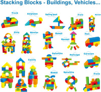 Pairez Toys Foam Building Blocks for Toddlers 2-4 - Multicolor - 81 Pieces - image 3