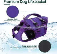 Kuoser Dog Life Jacket, High Flotation Dog Life Vest for Swimming Boating – Essentials for Dogs - High‑Vis Purple / Xl (Chest Girth:25.98-33.46'') - image 2