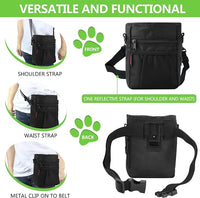 Dog Treat Pouch with Magnetic Closure, Treat Pouches for Pet Training, Large Dog Treat Training Pouch and Dog Clicker, Dog Training Treat Pouch Built-in Poop Bag Dispenser, Hands-Free Snack