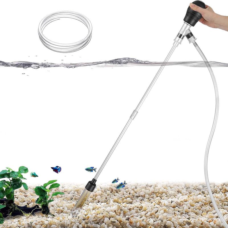 Small Aquarium Gravel Vacuum Sand Cleaner Tank Water Changer – Essentials for Fish - S(3~8Gal)