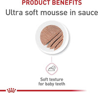 Royal Canin Feline Health Nutrition Mother & Babycat Ultra Soft Mousse in Sauce Canned Cat Food, 5.1 oz., Case of 24, 24 X 5.1 OZ