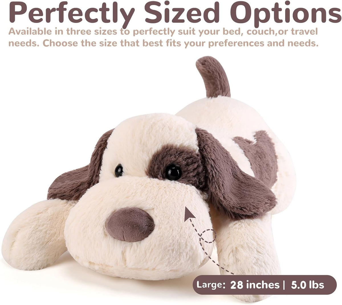 meowtastic Dog Weighted Stuffed Animals, Plush Pillow for Kids – Fun for Kids & Family - Grey & White Dog / Large / Dog - image 3