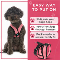 Gooby Comfort X Head-in Dog Harness, Choke-Free - Medium Chest (14.25-18.75") / Pink - image 4