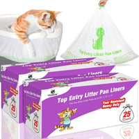Cat Litter Box Liners Compatible with Top Entry Litter Pans Model - 1 Count (Pack of 50)