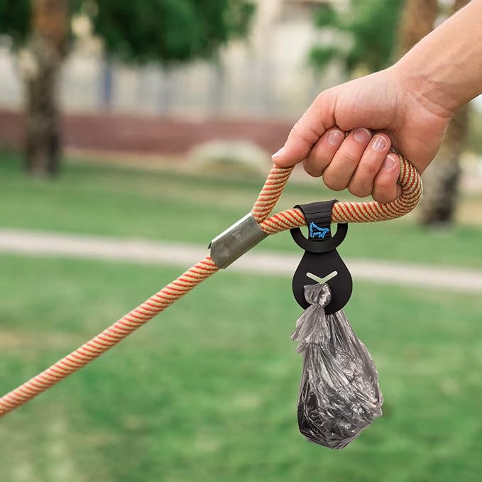 PuppyDoggy Dog Poop Bag Holder for Leash Waste Bag Carrier Dog Poop Bag Dispenser for Walking Running Bicycle Accessory 4 Pieces (Light Green)