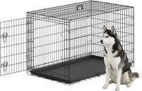 FDW, 48" Foldable Metal Dog Crate, Cage for XL Dogs - Black / 48 Inch Single Door