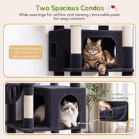 Globlazer 74in Heavy Duty Cat Tree Tower for Indoor Cats Large Adult - Dark Grey / 74inch - image 3