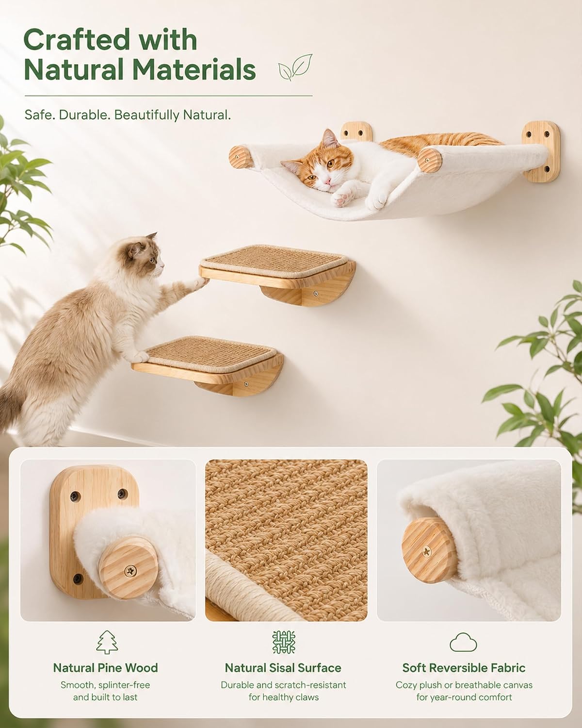 Cat Wall Hammock with Floating Hammock - 1 Hammock 2 Steps - image 3