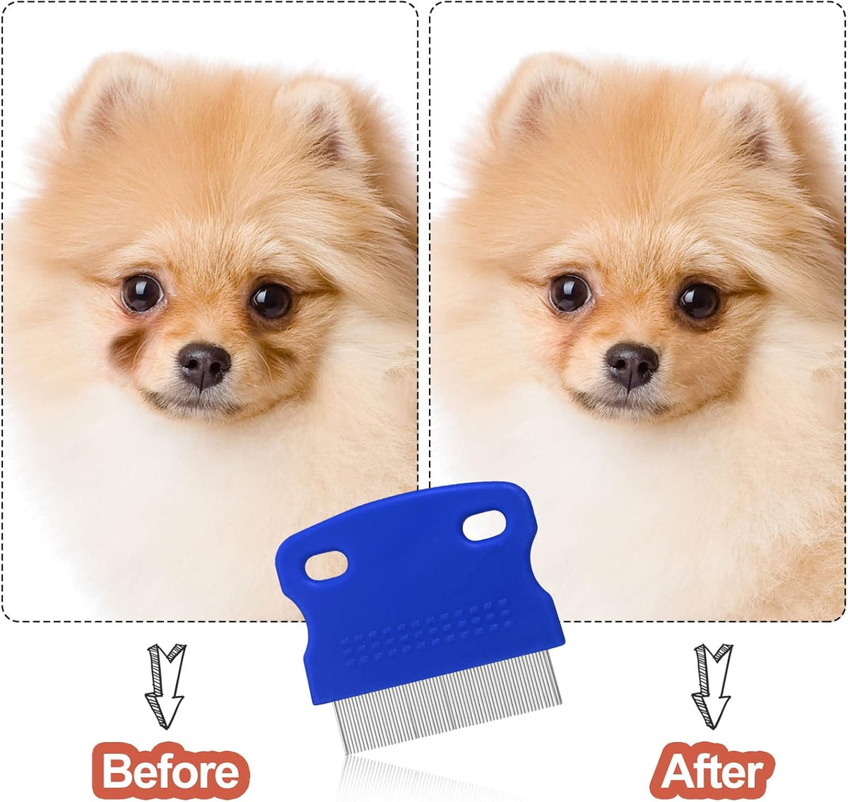 5 Pieces Dog Eye Combs Tear Stain Remover Combs Pet Grooming Comb - Blue - image 4