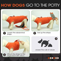 FUAMEY Dog Recovery Suit Male,Dogs Surgery Neuter Suits Puppy Spay Shirts for Female Protect Dog's Skin Anti Licking Abdominal Wounds Doggie Onesie Pet Bodysuit Alternative to Cone Orange XS