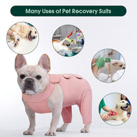 Kuoser Thigh Wound Protective Sleeve for Dogs, Dog Surgery Recovery Suit for Rear Legs, Dog Recovery Sleeve for Female Male Dogs, Dog Onesie After Surgery Pet Surgical Suit for Spay Neuter, Pink XS
