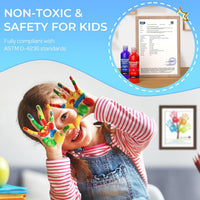 Nicpro 18 Colors Large Washable Paint Set for Kid - 8 Colors / 4 Fl Oz (Pack of 8) - image 3