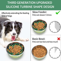 Slow Feeder Dog Bowls Insert - Green - image 2