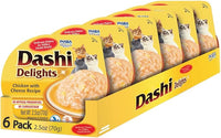 INABA Dashi Delights for Cats, 2.5 Ounce Cup, 6 Cups Total, Chicken with Cheese Recipe