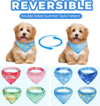 PAWCHIE Dog Bandanas Small Reversible Styles Pet Triangle Scarf Bibs - Summer Style / Small - image 3