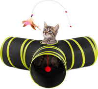 Love's cabin Cat Tunnel for Indoor Cats - Black&Yellow / S (23.6"x13"x11")