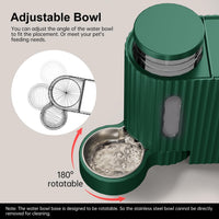 Gravity Automatic Cat Feeder, Water & Food Dispenser Set - Large (0.8 Gallon x 2) / Green - image 4