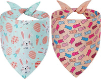 Pink Dog Bandanas Girl Large 2PCS, Summer Spring Plaid Scarf – Essentials for Dogs - easter-26-PEEPS / Large - image 2