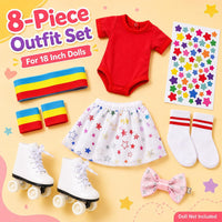 Kajaia 8 Pcs 18 Inch Doll Swimsuits Clothes and Accessories – Fun for Kids & Family - Colorful / Star - image 3