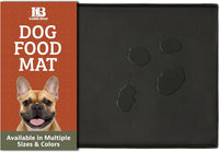 Leash Boss Rectangular Silicone Pet Feeding Mat, Raised Edge - 18"L x 11"W / Black