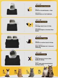 Conlun Cat Litter Trapping Mat for Small Spaces - Black / Medium (24" x 18") - image 2