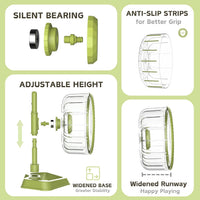 Hamster Wheel, Quiet Spinner Hamster Running Exercise Wheel with Adjustable Stand for Small Animals - Green / Small(6.3 inch) - image 3
