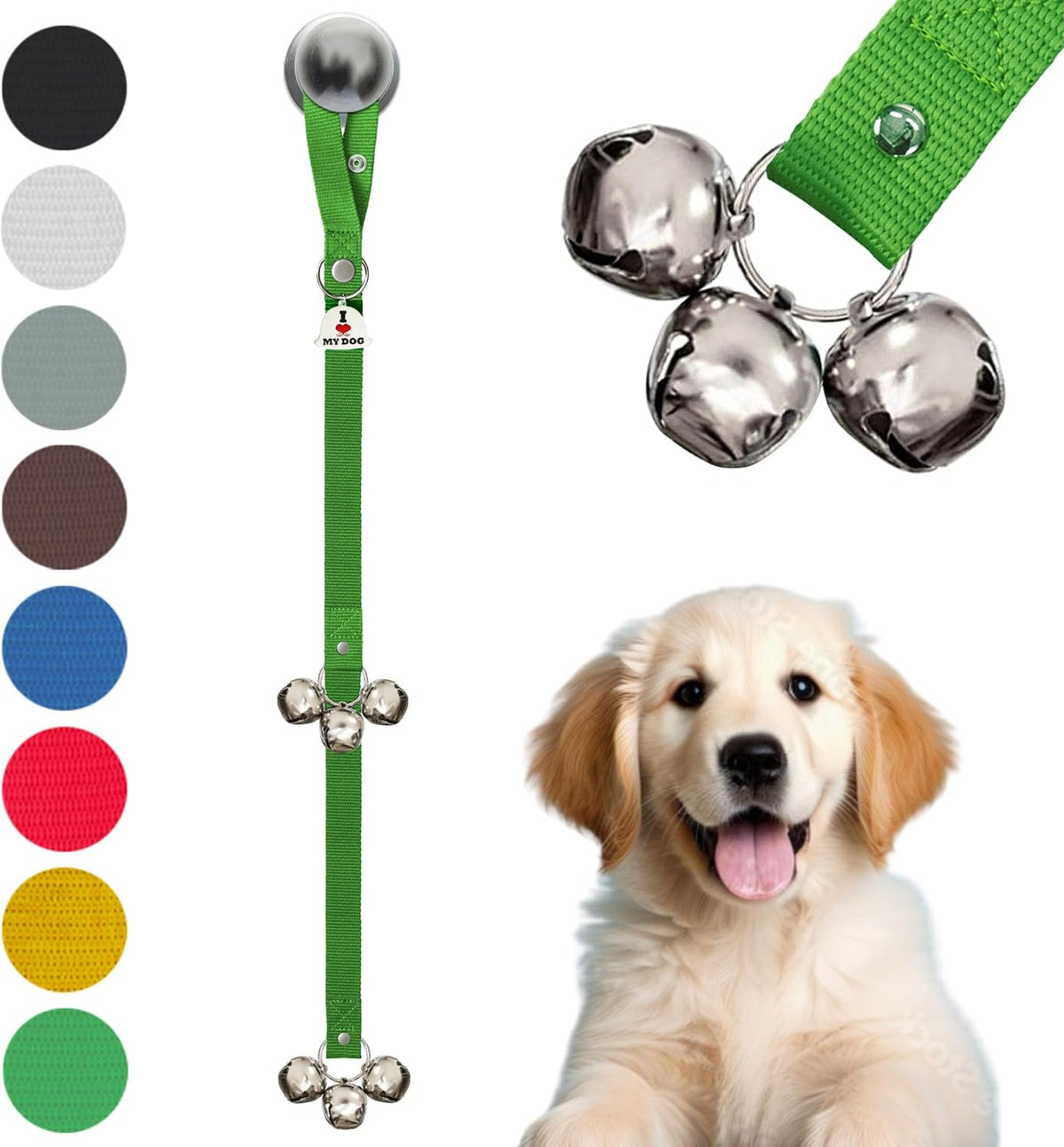 Caldwell's Pet Supply Co. Dog Potty Bells, Dog Door Bell - One Potty Bell / Green