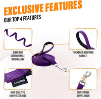 Long Line Dog Training Leash with Padded Handle - 30ft / Purple - image 2