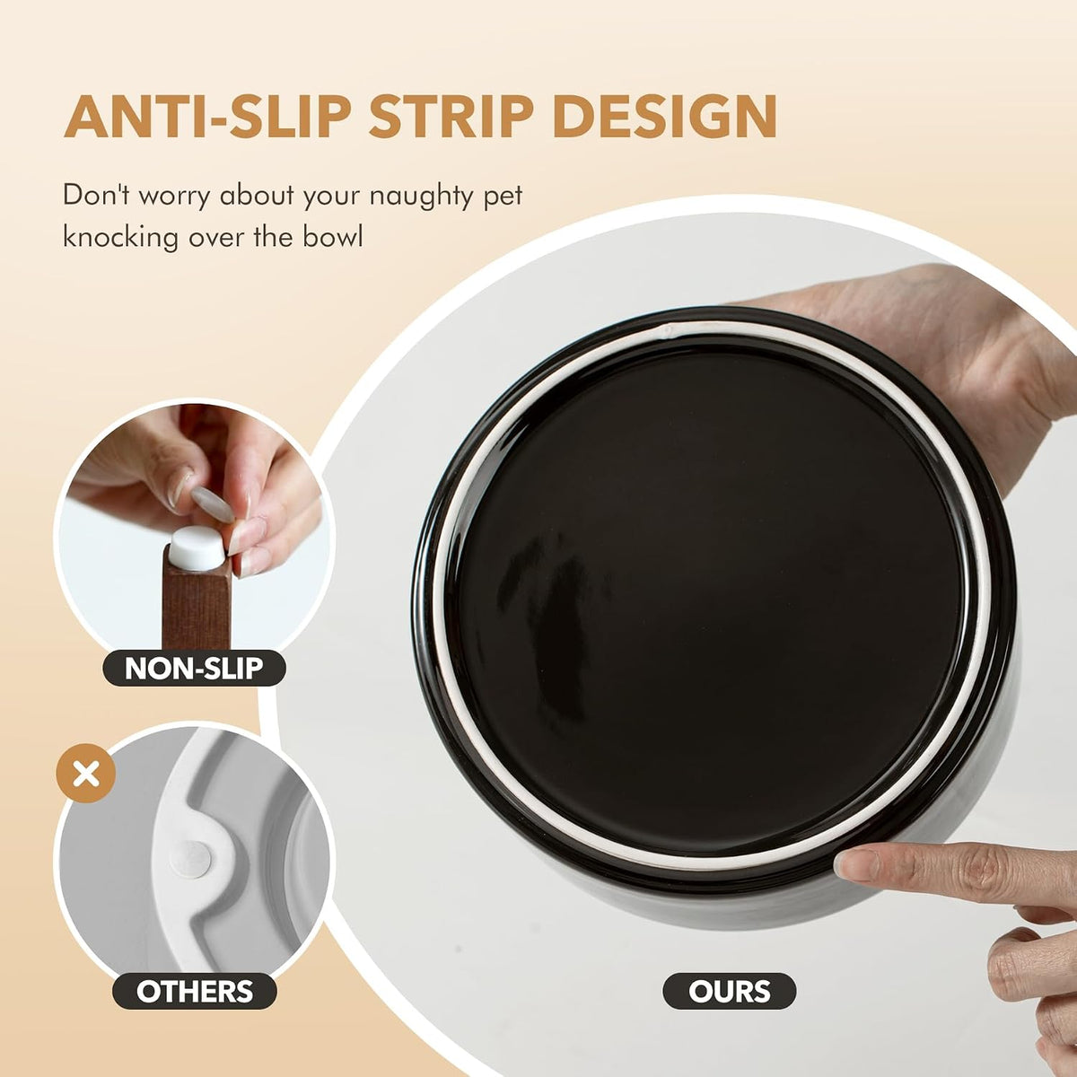 Elevated Dog Bowls, Raised Ceramic Dog Bowl for Small & Medium Dogs – Essentials for Dogs - Double Bowls with Stand- Starry Sky / 3.4CUPS - image 3