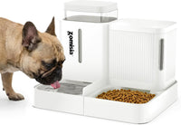 Automatic Cat Feeder, Gravity Cat Food Dispenser - 1.6 Gallon x 2 / White