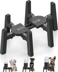Dog Bowl Stand with Adjustable Height and Width [Stand Only] – Essentials for Dogs - 1 Pack For Automatic Feeder / H: 7.09''; W: 6.1 x 9.8'' - 8.5 x 14.57''
