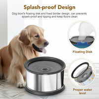 UPSKY 6.5L No Spill Dog Water Bowl Stainless Steel with Anti-Slip Mat – Essentials for Dogs - B.4.5L / H-Grey - image 2
