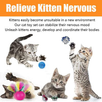 21 Pcs Cat Toys for Indoor Cats Collapsible Cat Tunnel Interactive - image 3