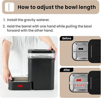 Gardner Pet Automatic Dog Water Dispenser Gravity Waterer with Stainless Steel Bowl Water Dispenser 8.5L Large Capacity Water Feeder for Dogs Cats Pets, BPA-Free Noise-Free (Black, 8.5L)
