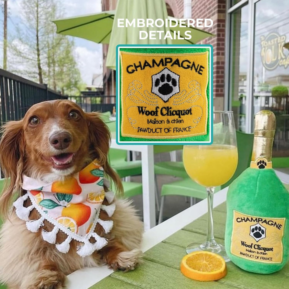 Haute Diggity Dog Woofford Reserve Bottle Plush Dog Toy - Clicquot Classic (Green) / One Size - image 4