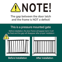 Mom's Choice Award Winner-BABELIO 26-40 Inch Metal Baby Gate with Wood Pattern, Easy Install Pressure Mounted Dog Gate, Ideal for Stairs and Doorways, with Wall Protectors and Extension Kits
