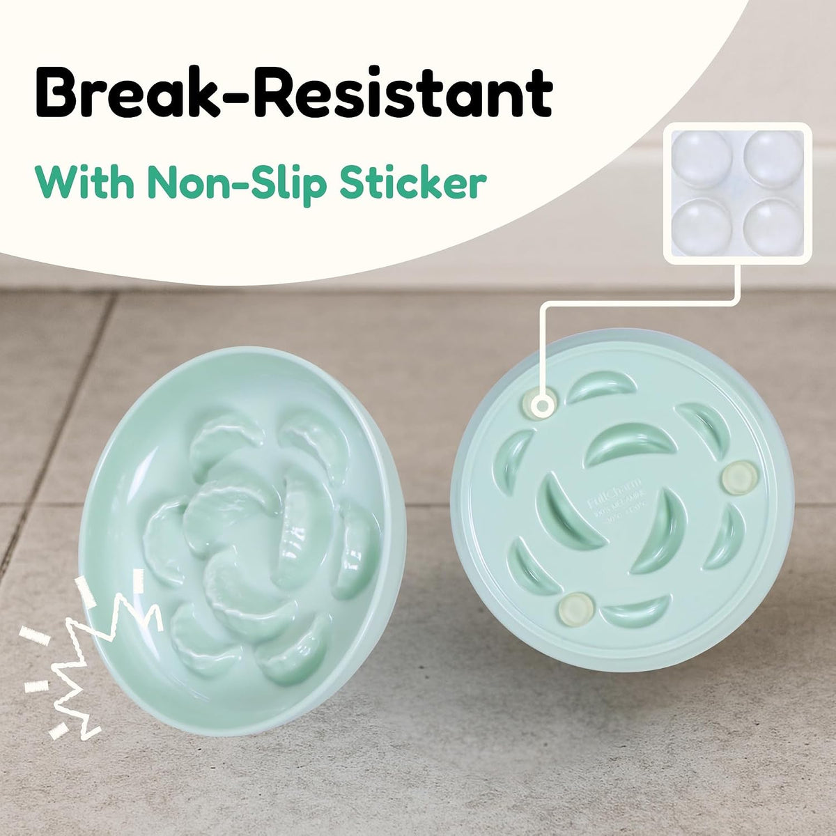 Slow Feeder Bowl for Cats and Small Dogs - 3 Pack - White+Blue+Green / 6.3''W x 1.5''H - image 4