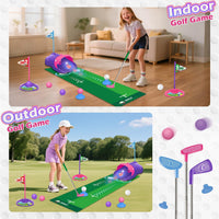 TERRAMUS Upgraded Kids Toy Golf Set with Dinosaur Automatic Golf - Pink - image 4