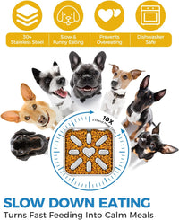 Slow Feeder Dog Bowls with Non-Slip Mat - 2.5 Cup Single Pack - image 4