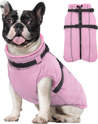 Dog Coat for Large Dogs Waterproof Dog Jacket with Harness Built in – Essentials for Dogs - X-Small / Pink