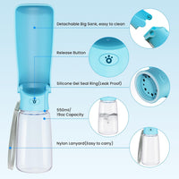 Portable Dog Water Bottle Dispenser [Leak Proof & Foldable] Dog - Blue / 19OZ - image 2