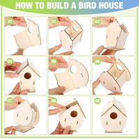 30 Pcs Crafts DIY Bird House Wind Chime Kit Unfinished Wood Birdhouse Kits 12 Wooden Birdhouses & 18 Wind Chimes Build and Paint Birdhouses Bulk Crafts Set