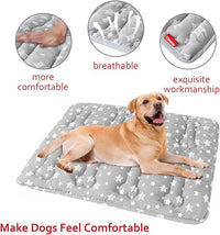 Dog Crate Mat (42" X 28") 2 Pack, Soft Dog Bed Mat with Cute Prints, Personalized Crate Pad, Anti-Slip Bottom, Machine Washable Kennel Pad, Grey