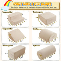 jela 6-piece soft foam climbing blocks for toddlers in brown - view 7
