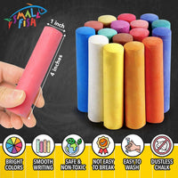 SMALL FISH washable jumbo sidewalk chalk set, 280 tapered pieces in 24 colors - view 3