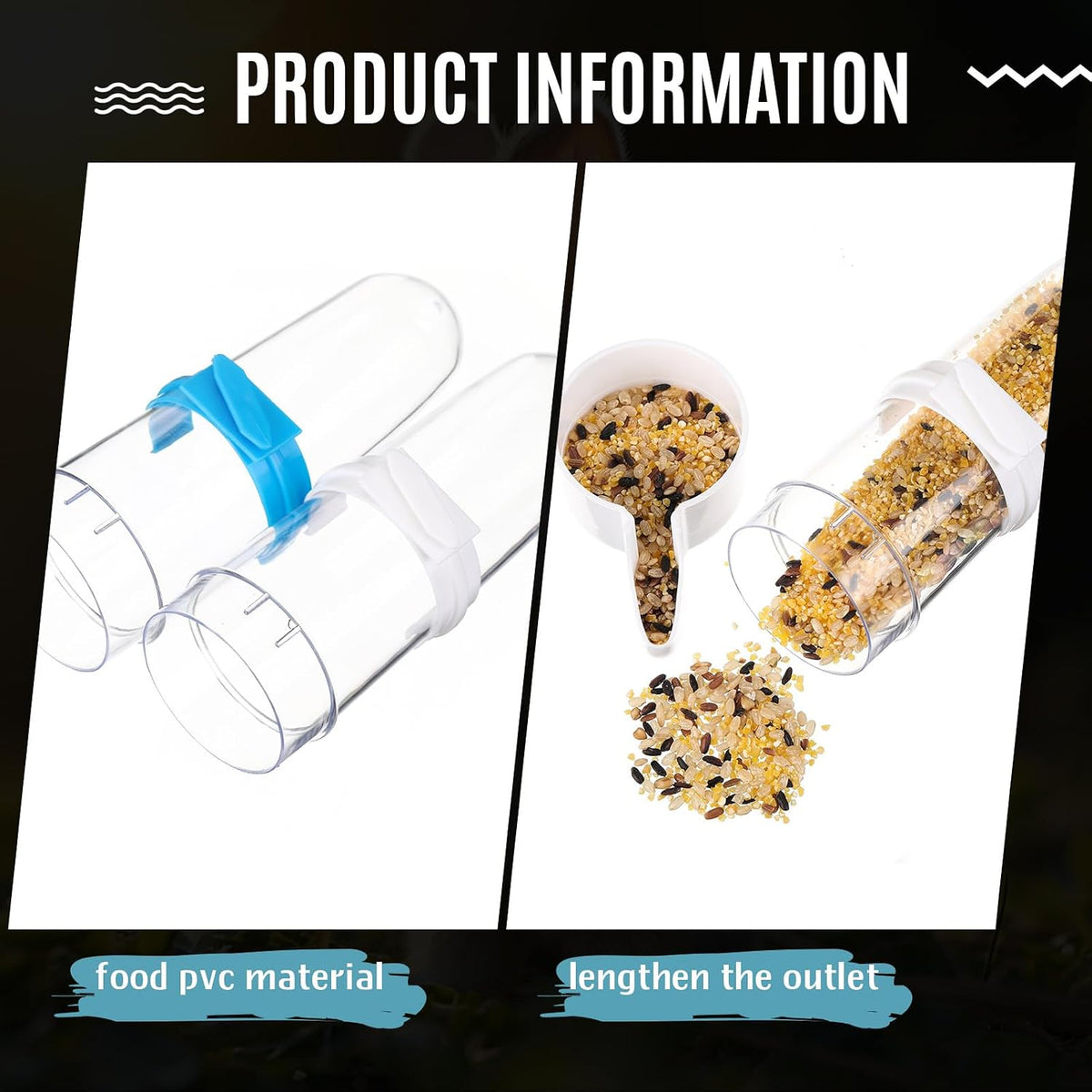Weewooday 4 Pcs Bird Water Feeder Cage, Blue, White - Blue, White / 280 ml / Trendy Style - image 3