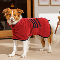 Microfiber Dog Bathrobe, Super Absorbent Dog Drying Coat – Essentials for Dogs - Red / Large