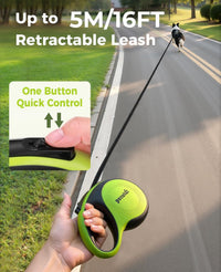Retractable Dog Leash with Light, 360° Tangle-Free - Green with LED light / Large-16ft - image 3