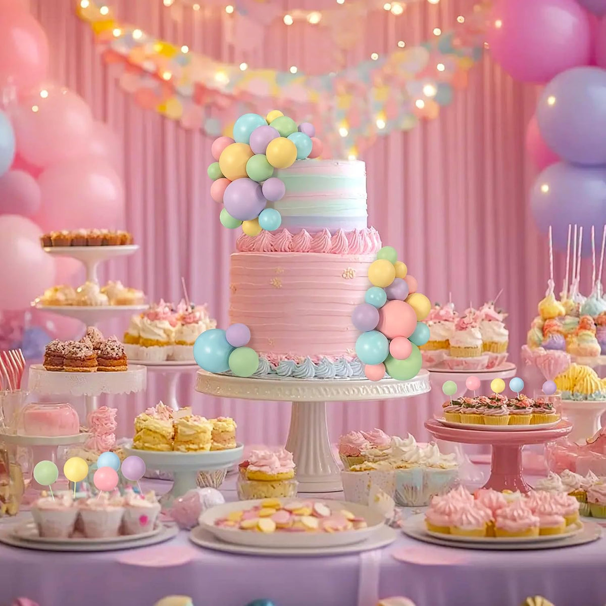 RASSLISA ball cake toppers, 56 plastic pearl balls in three sizes for cake decorating - view 27